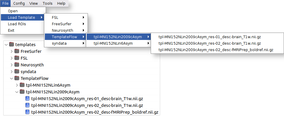Example importing templates