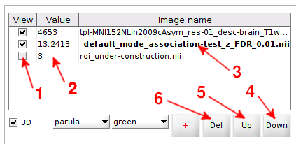 Table of loaded images